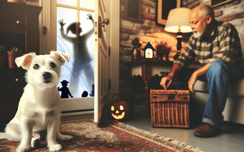 Jak udrzet psa v klidu pri halloweenskem zvoneni u dveri 1761822049717