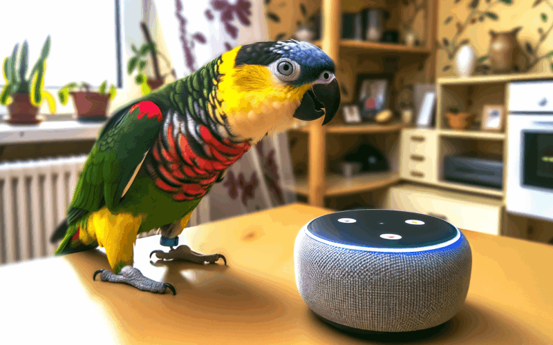 Papousek molly naucil alexa prehravat jeji oblibenou pisnick 1761681648912