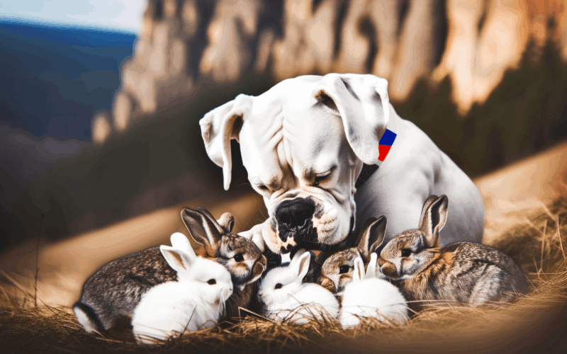 Boxerka lilly se chova jako milujici mama pro roztomile zaji 1763280056622