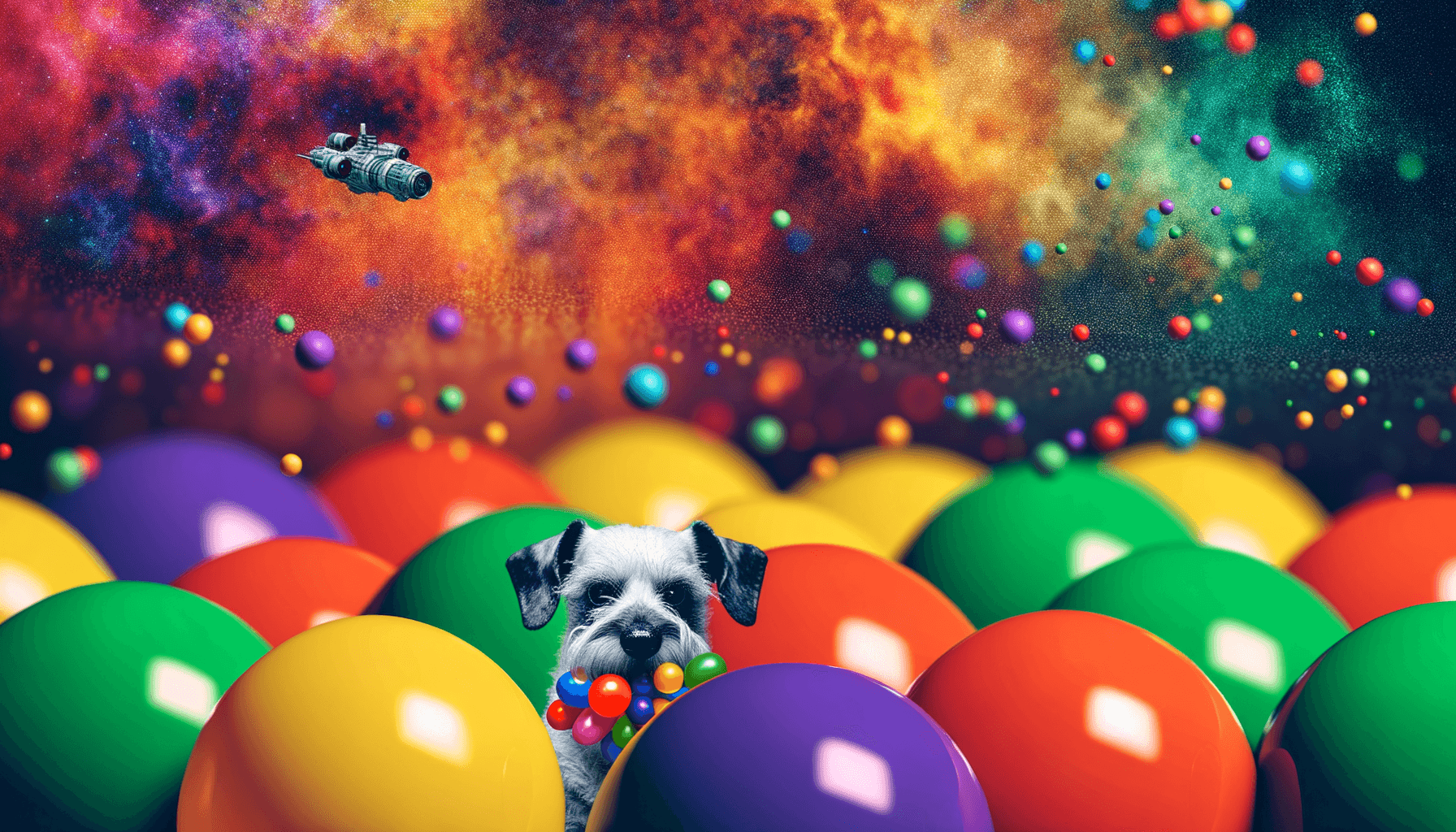 Jezevcik clyde je posedly balonky udrzuje je ve vzduchu jen 1762459240892