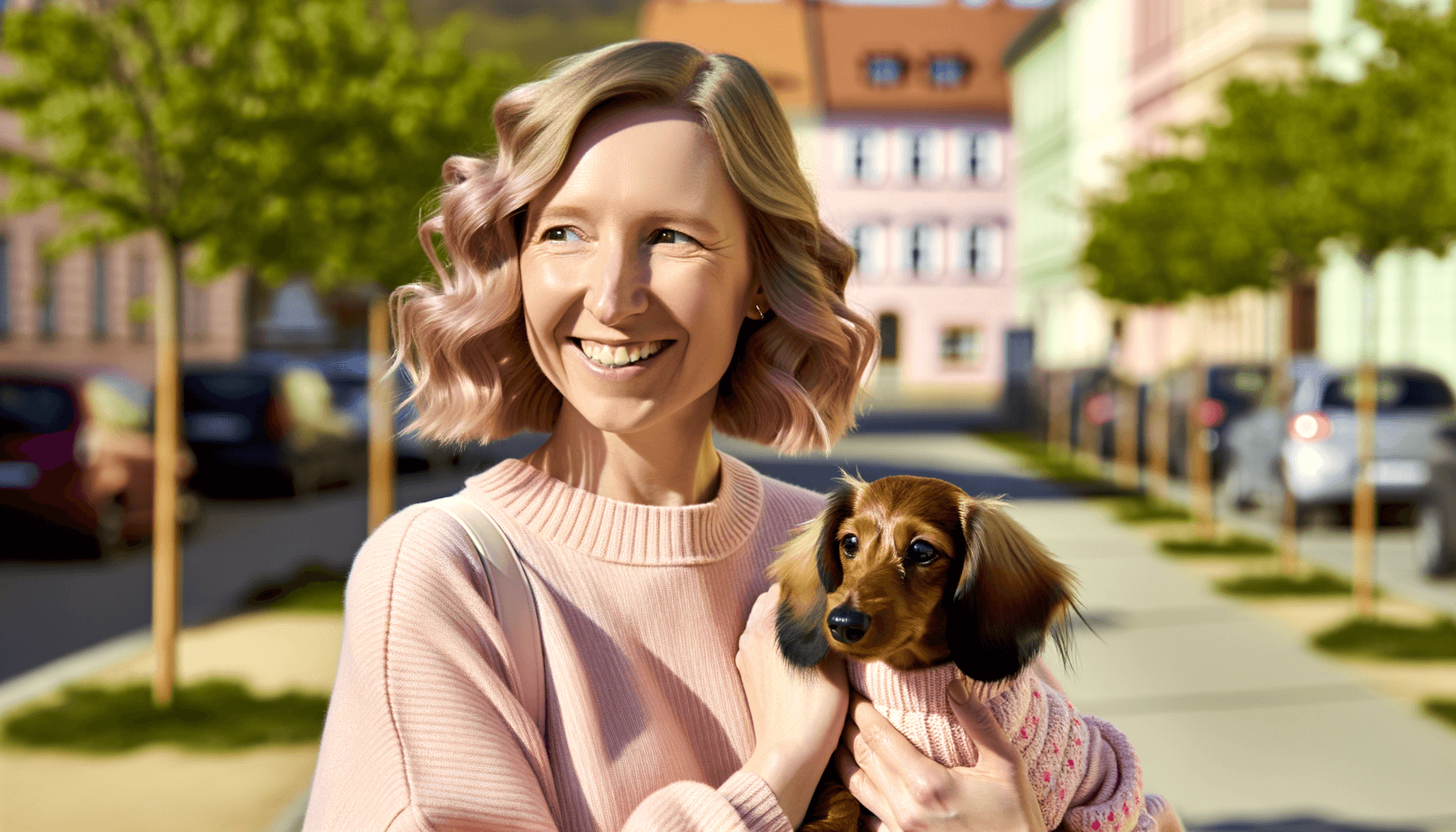 Lady dlouhosrsta jezevcice podnika pochuzky s mamou 1763798424119