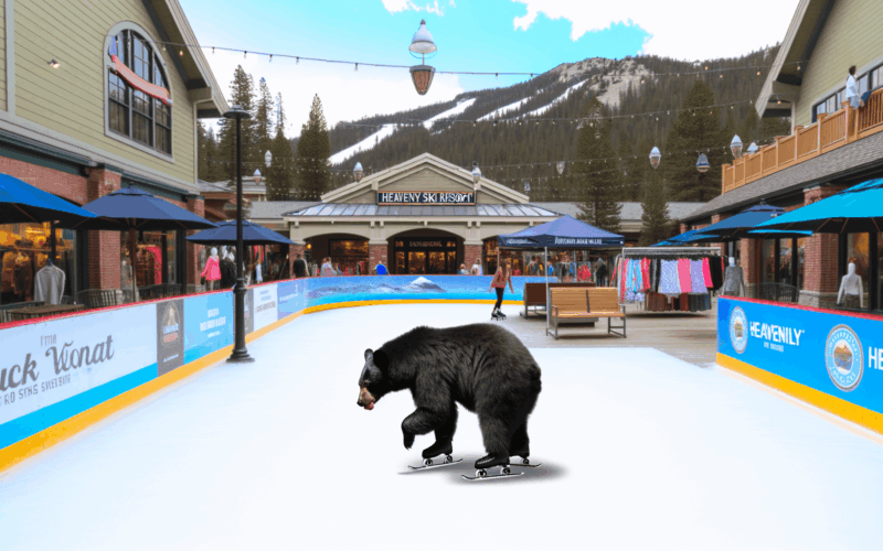 Medved charlie vyzkousel venkovni kluziste v heavenly villag 1763323237574