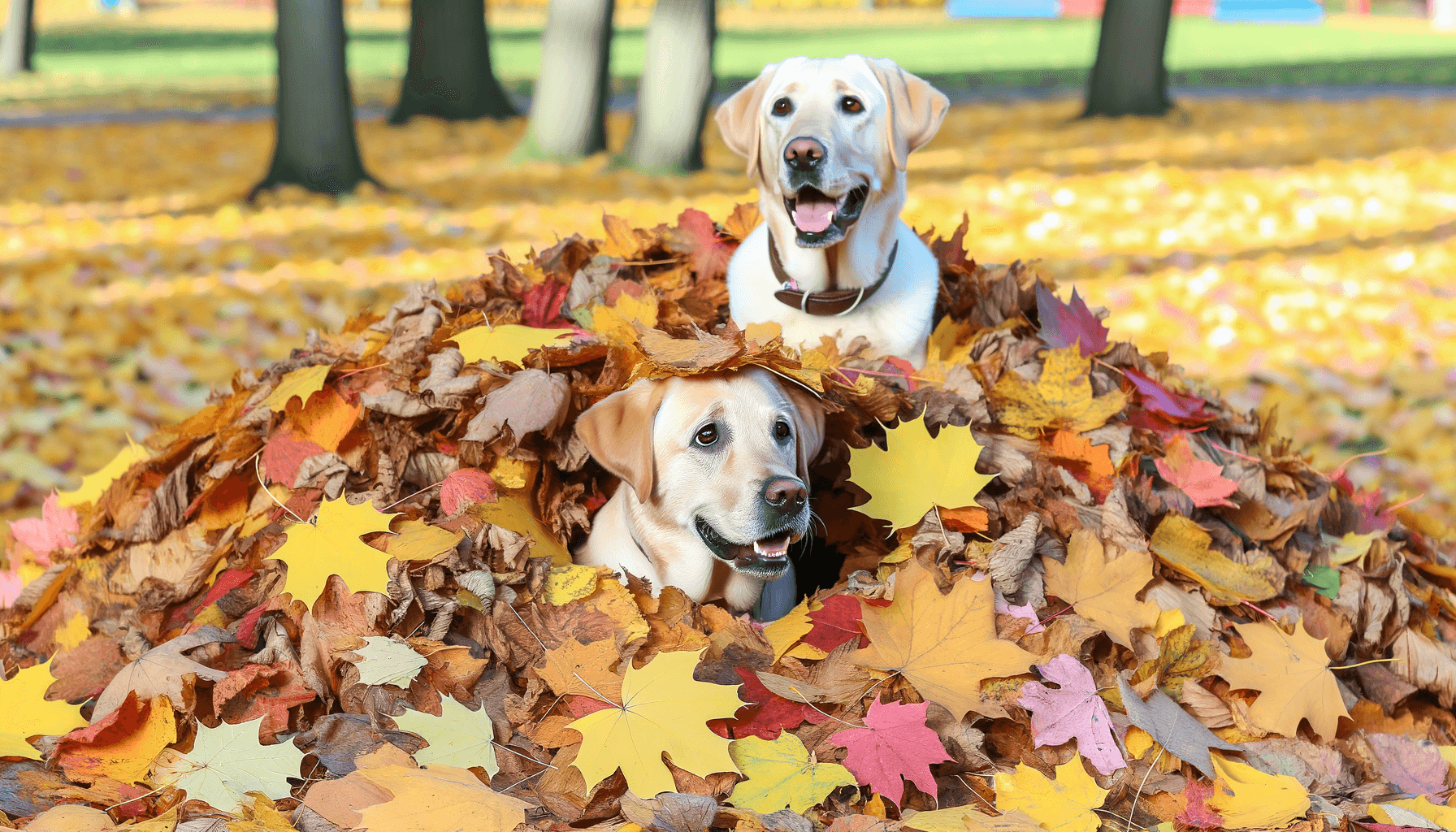 Stella miluje hratky v hromadach listi 1762858832883