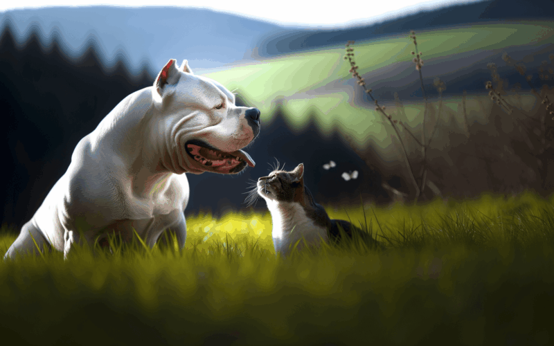 American bully ktery si zoufale preje kocku 1765386089290