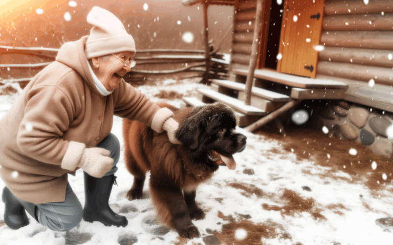 Chewy a babicka 96leta dama a novofundlandan si uzivaji prvn 1765299688878