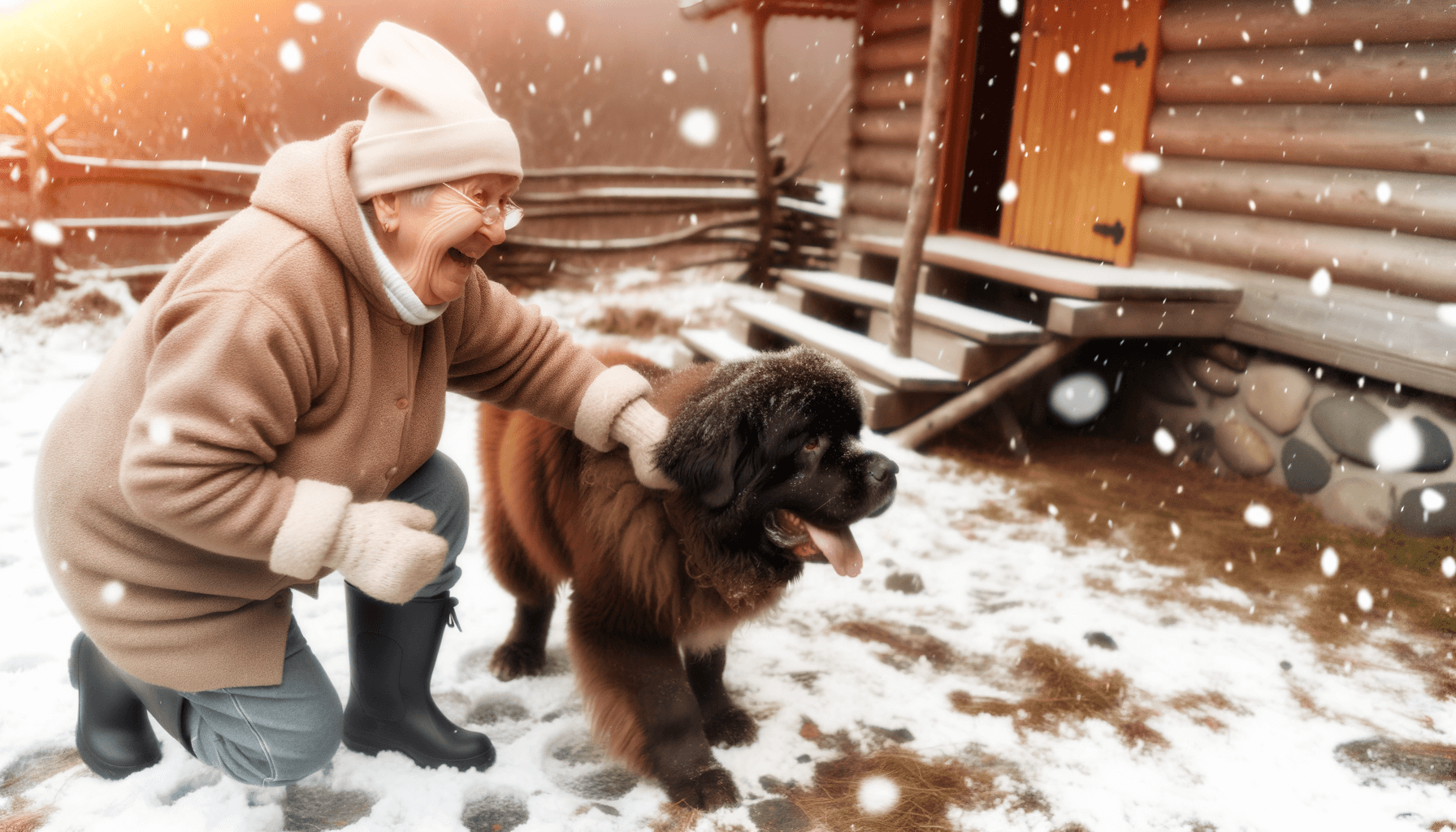 Chewy a babicka 96leta dama a novofundlandan si uzivaji prvn 1765299688878