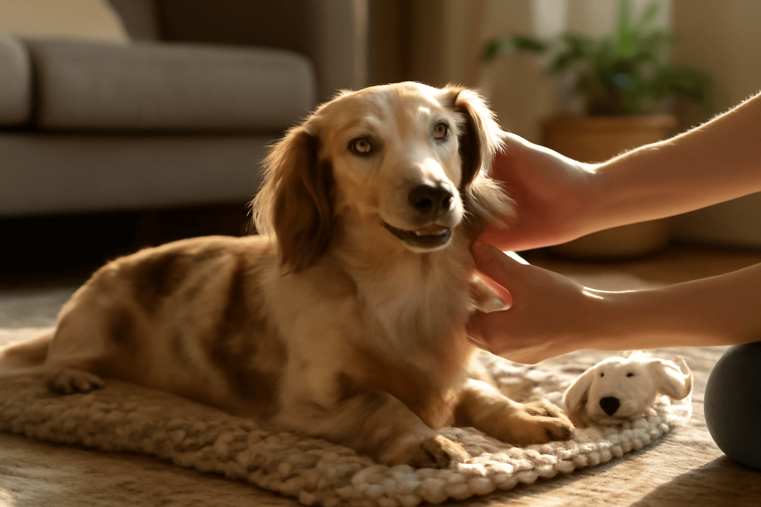 Double dapple jezevcik ollie byl zachranen i pres problemy s 1766538082099