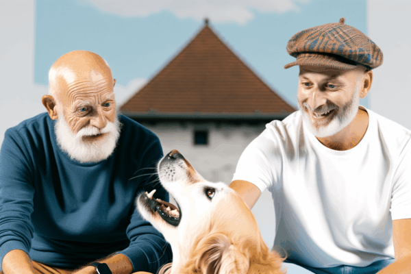 Golden retriever si mysli ze kazdy plesaty muz je jeho dedec 1765029632381