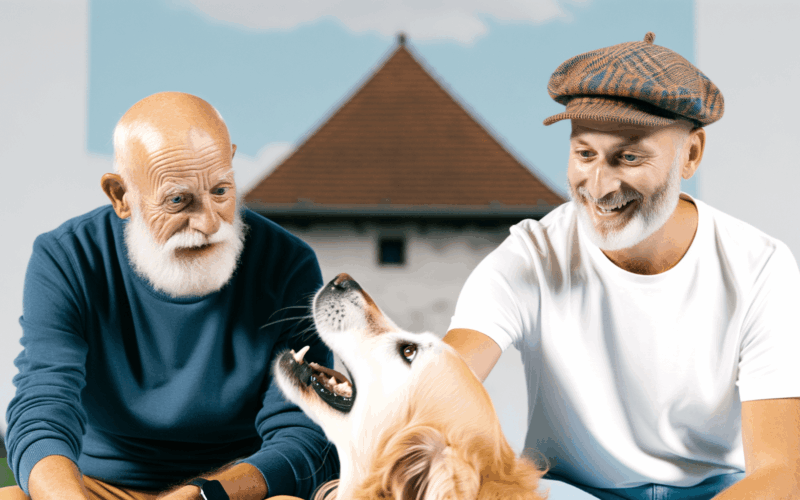 Golden retriever si mysli ze kazdy plesaty muz je jeho dedec 1765029632381