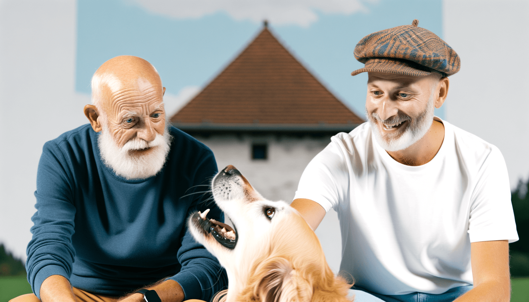 Golden retriever si mysli ze kazdy plesaty muz je jeho dedec 1765029632381