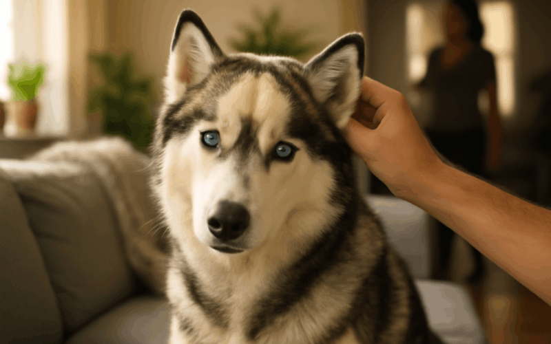 Husky s ustupujici srsti na cele dobyva internet 1766847684572