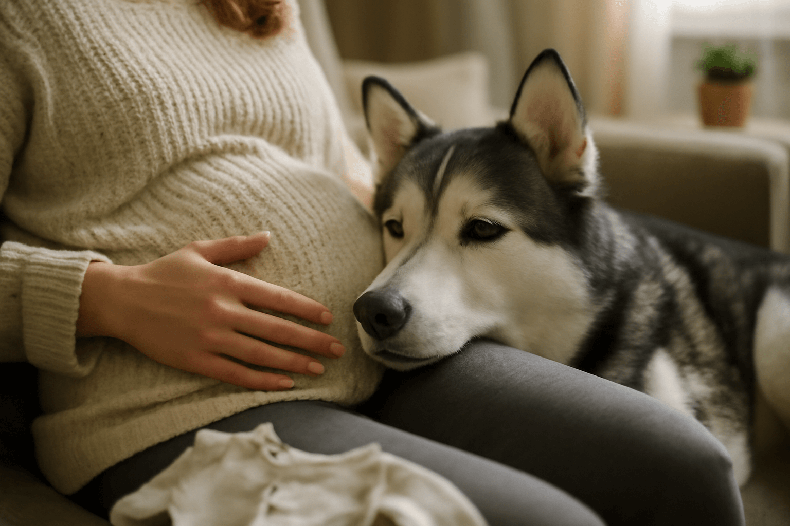 Husky uz ted hlida maminku v tehotenstvi a bude strezit i mi 1766444464434