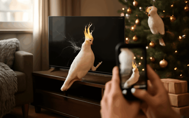 Kakadu rozbil mamince televizi tri dny pred vanocemi 1766703684648