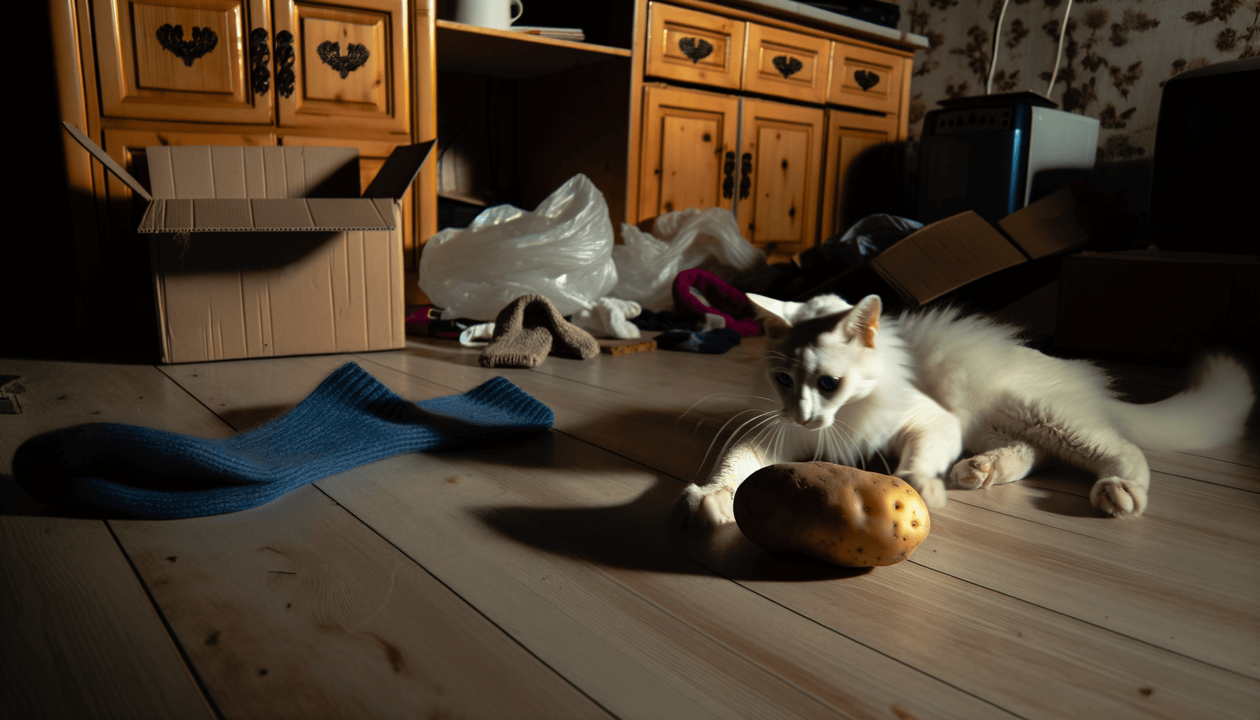 Kocka si uziva hrani s bramborou jako by to byla ta nejlepsi 1765515691477