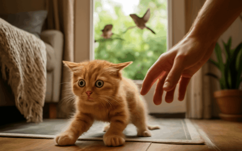 Leo se snazi byt drsnak ale pri setkani s ptaky utece zpatky 1766660478989