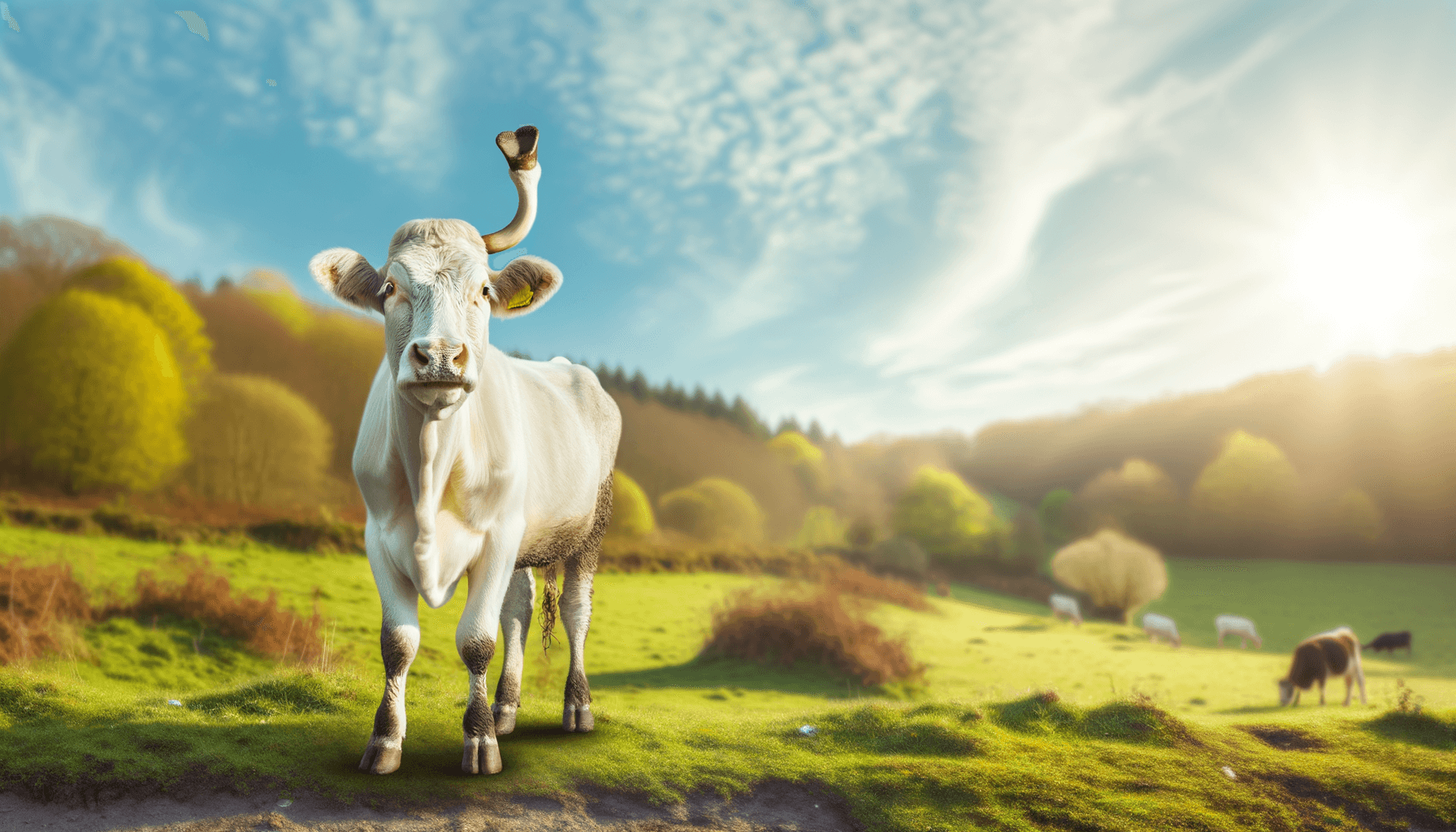 Manny krava ktere sedi na hlave dalsi noha a zije stastne da 1765314100229