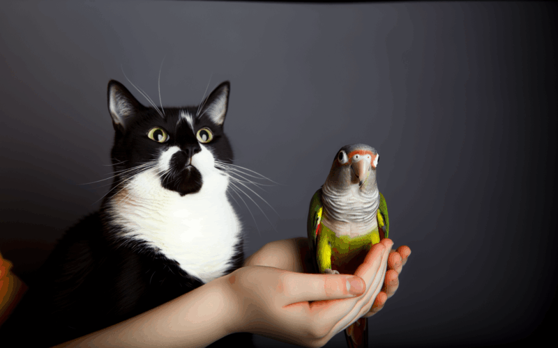 Mochi a pepper kocka tuxedo a conura kteri jsou nerozlucni 1765198888493