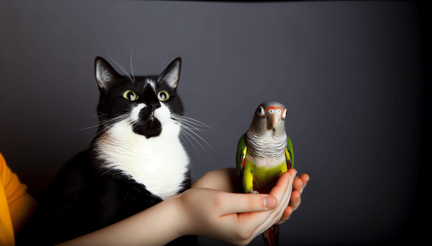 Mochi a pepper kocka tuxedo a conura kteri jsou nerozlucni 1765198888493