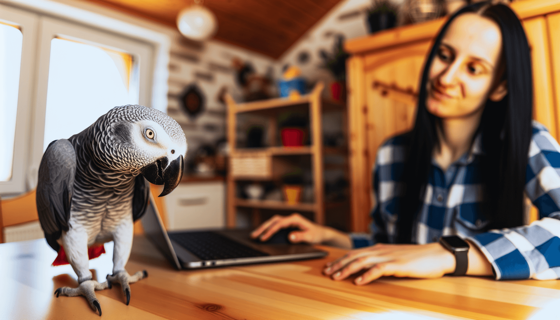 Molly africky sedy papousek ktery doma rozjizdi show 1765126897919