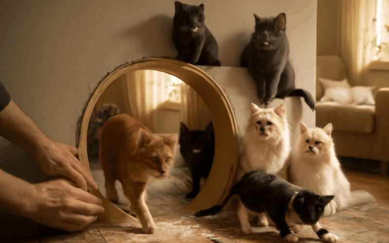 Otec vysekal otvor ve zdi a postavil tunel kterym ted chodi 1766293281960