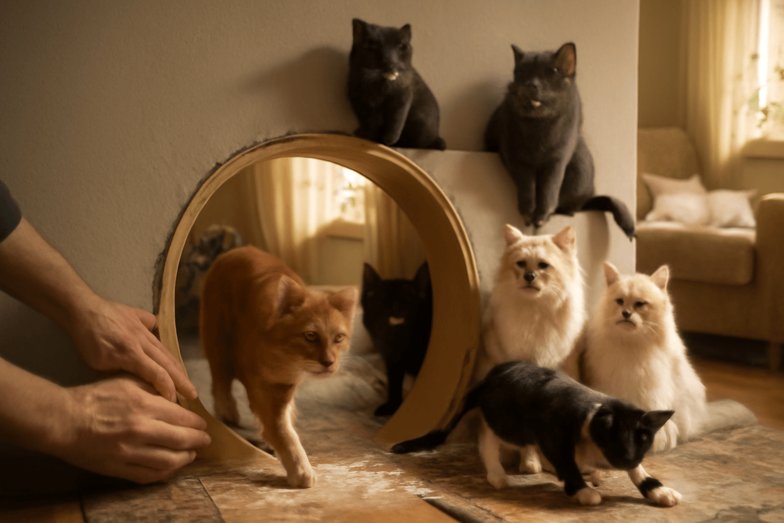 Otec vysekal otvor ve zdi a postavil tunel kterym ted chodi 1766293281960