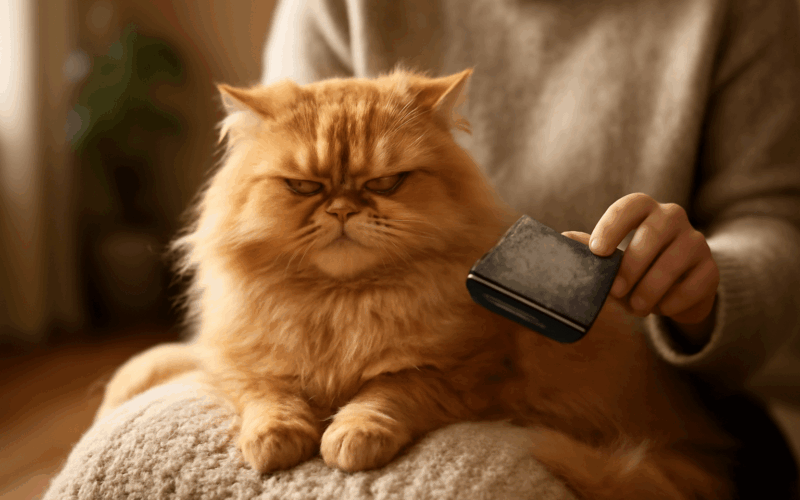 Perska kocka co dava najevo nelibost behem cesani 1766091676742