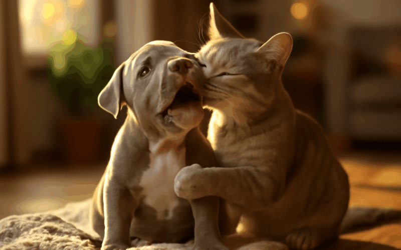 Pitbull vola o pozornost jeho kocici sestra mu nezne odpovi 1766329295239