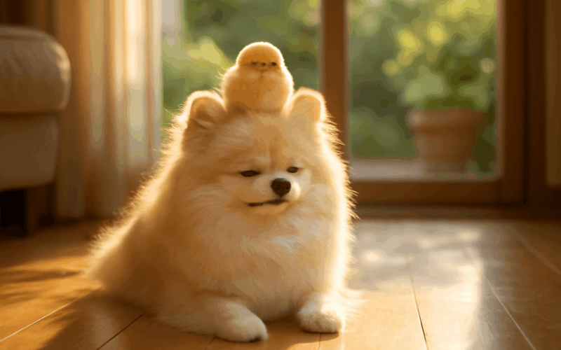 Pomeranian s kuratky chlupaty pecovatel co to bere s naprost 1765832486195