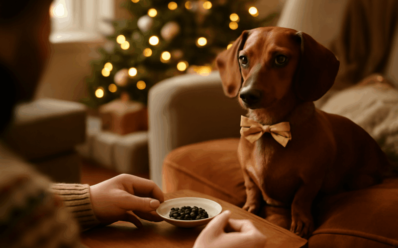 Prvni vanoce s novym psem jezevcice lady oslnuje ve svatecni 1767099678038