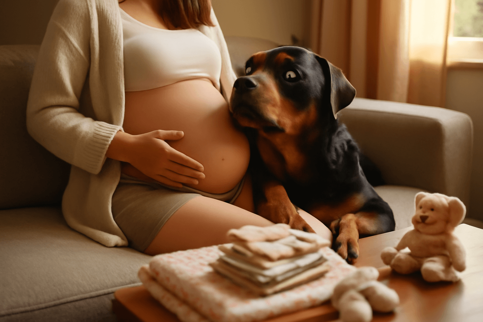 Rottweiler ktery se nemuze dockat prichodu miminka 1766156498092