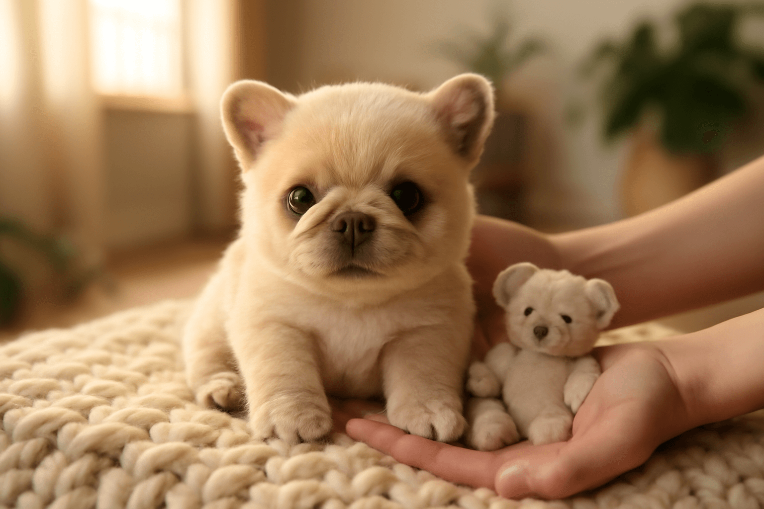 Ruxpin maly francouzsky buldocek co vypada jako plysovy medv 1765818097366