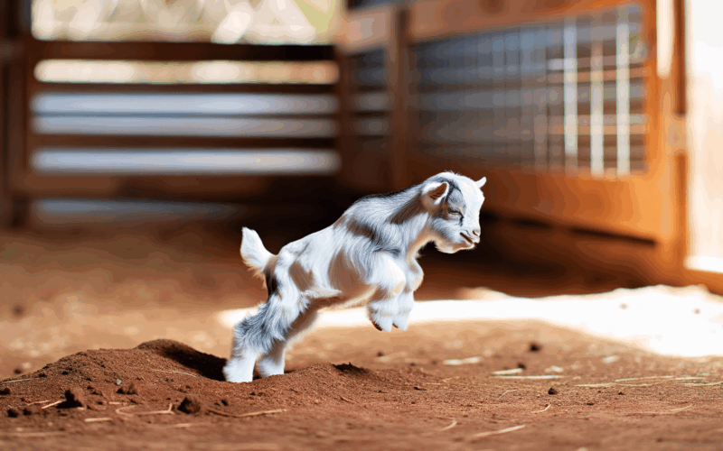 Sest dni stara kozicka maxine poskakuje jako mala pruzinka 1764576039928