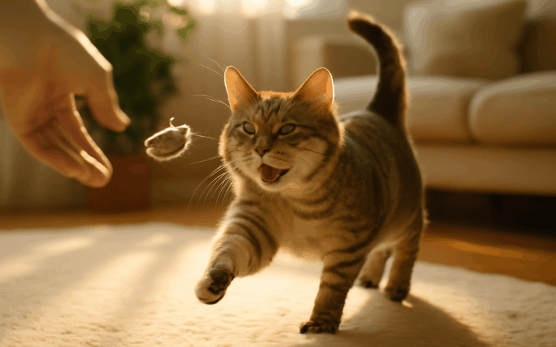 Slepa kocka lettuce hraje aport a jejim jemnym cvrlikanim si 1765940504917