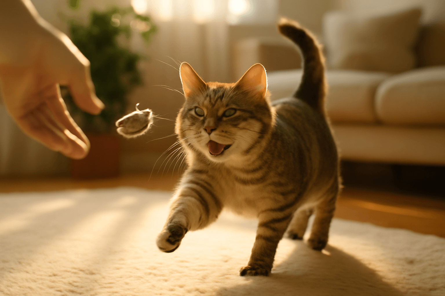 Slepa kocka lettuce hraje aport a jejim jemnym cvrlikanim si 1765940504917