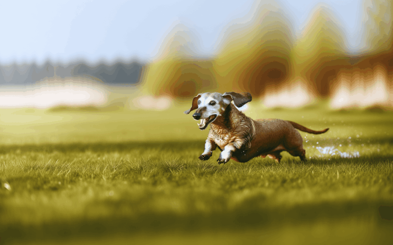 Starsi jezevcice daisy se po koupeli rozbehla radosti a je t 1765486899675