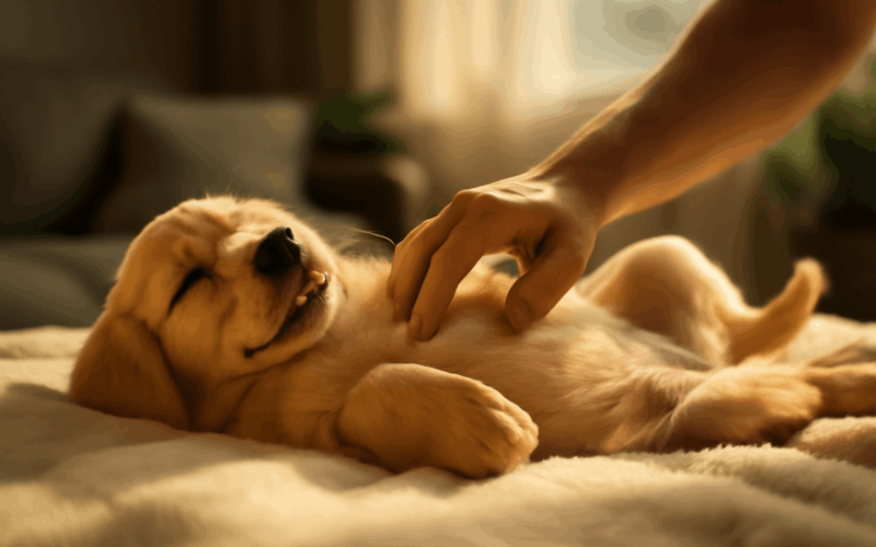 Stene zlateho retrivra se pri drbani briska uplne rozpadne s 1766782876388