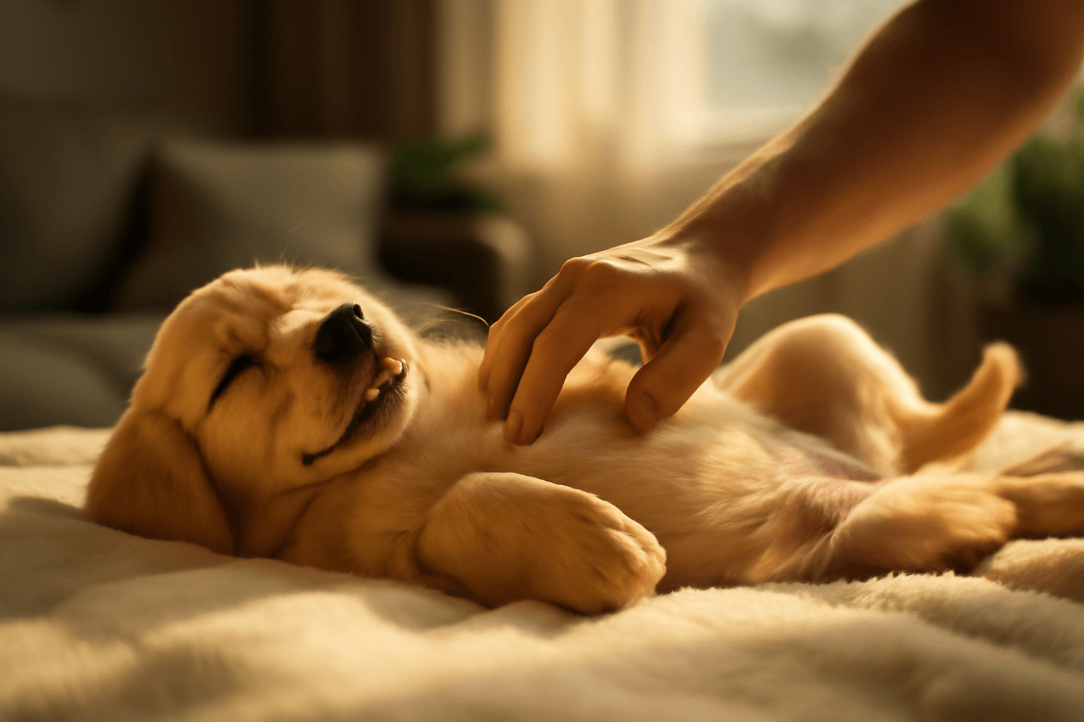 Stene zlateho retrivra se pri drbani briska uplne rozpadne s 1766782876388