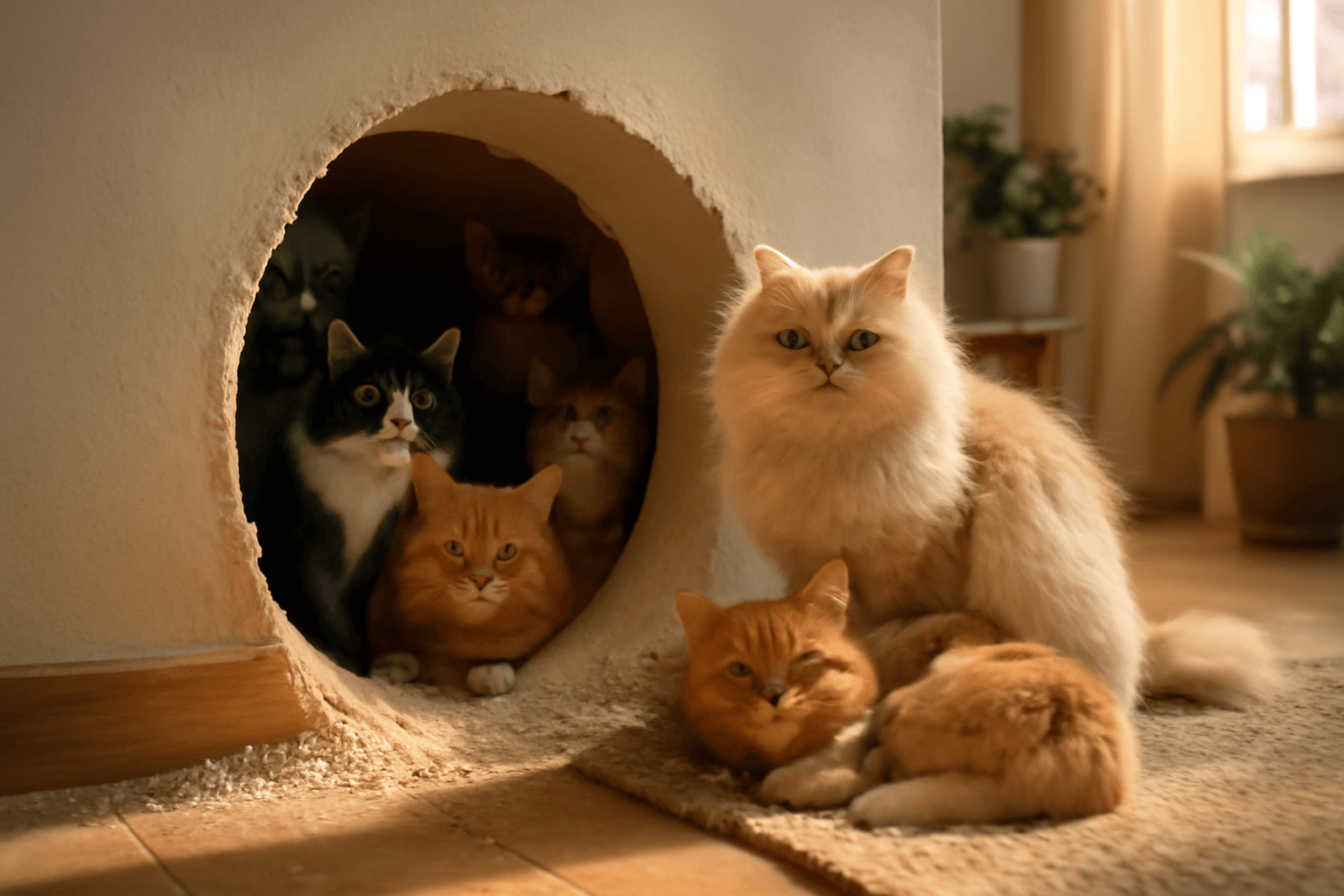 Tata vysekal v zdi tajny tunel do babiccina bytu a sedm koce 1766286093136