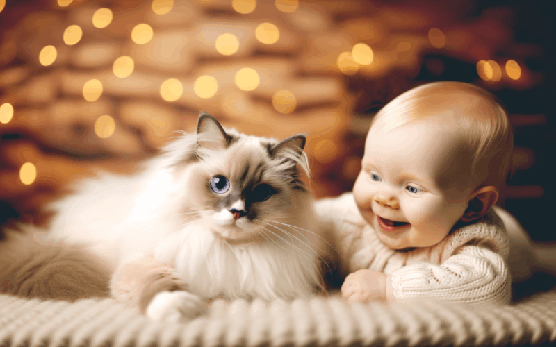 Thor kremovy ragdoll rozesmeje miminko jen zdvizenim packy 1764792031995