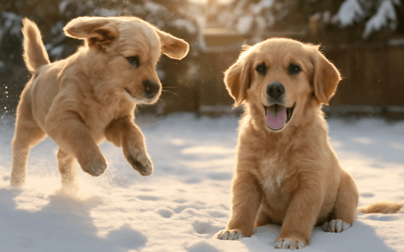 Winston a benny si poprve uzivaji snih 1765839686534