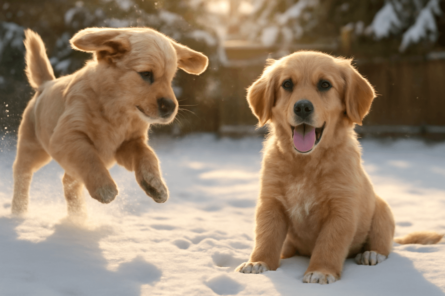 Winston a benny si poprve uzivaji snih 1765839686534