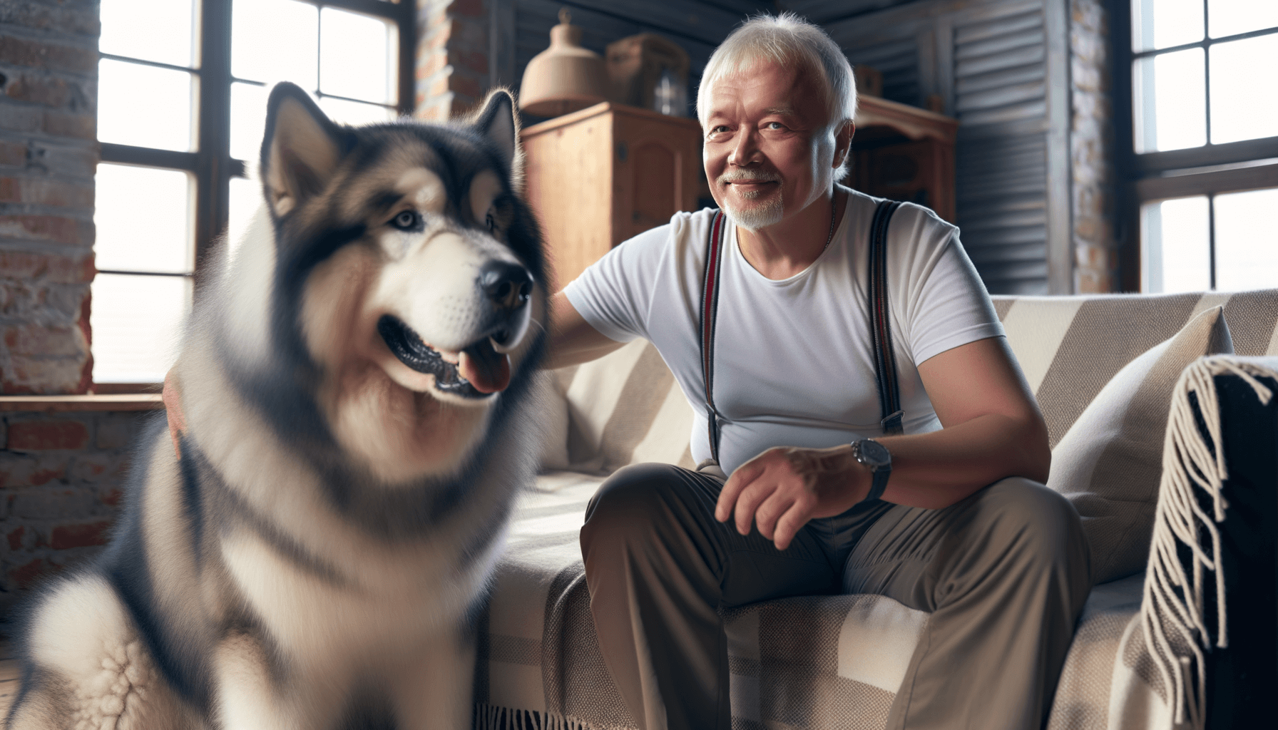 Zachraneny aljassky malamut neustale lpi na svem panovi 1765465311777