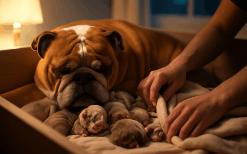 Anglicka buldoci maminka harley prave porodila roztomila vra 1768510872702