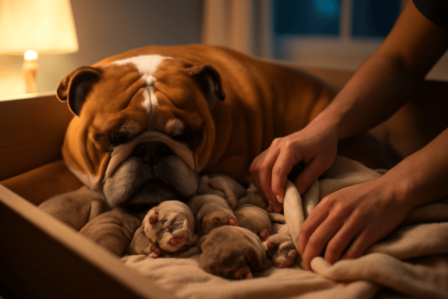 Anglicka buldoci maminka harley prave porodila roztomila vra 1768510872702