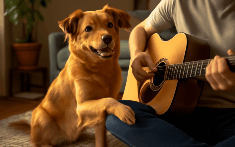 Australsky kytarista doug de jong naucil sveho psa rockyho h 1768287650421