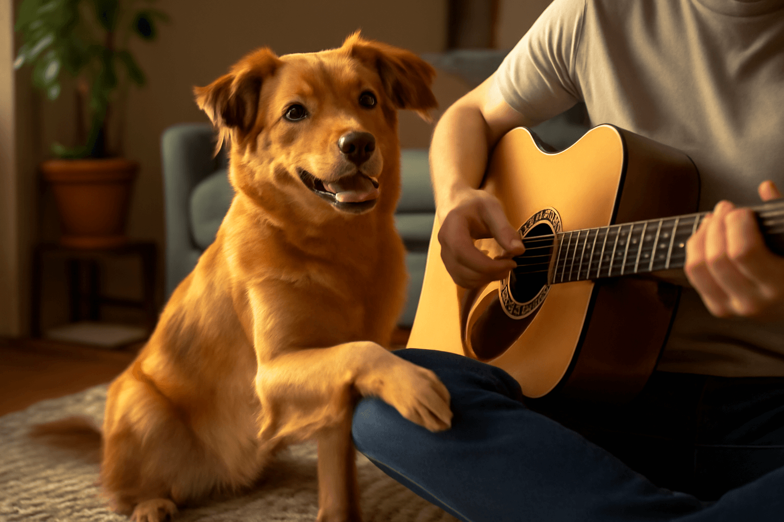 Australsky kytarista doug de jong naucil sveho psa rockyho h 1768287650421