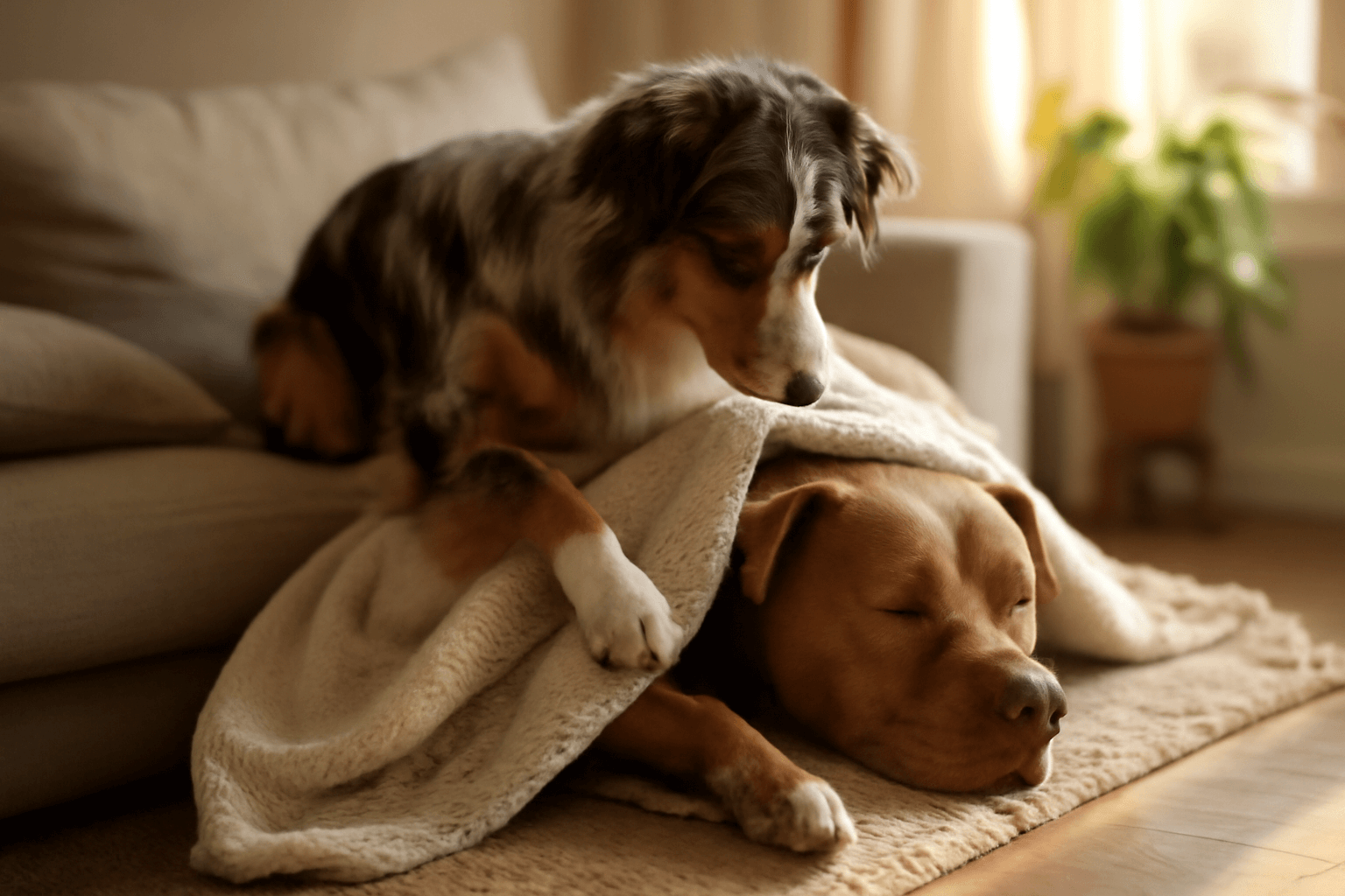 Australsky ovcak prikryva sveho pitbulla kamera odhalila doj 1768626050091