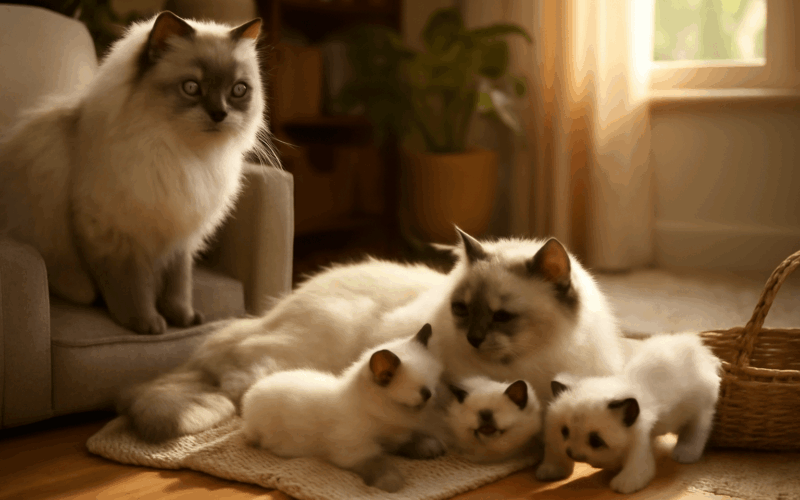 Babicka ragdoll hlida kotata zatimco teta blossom si je uziv 1769367656821