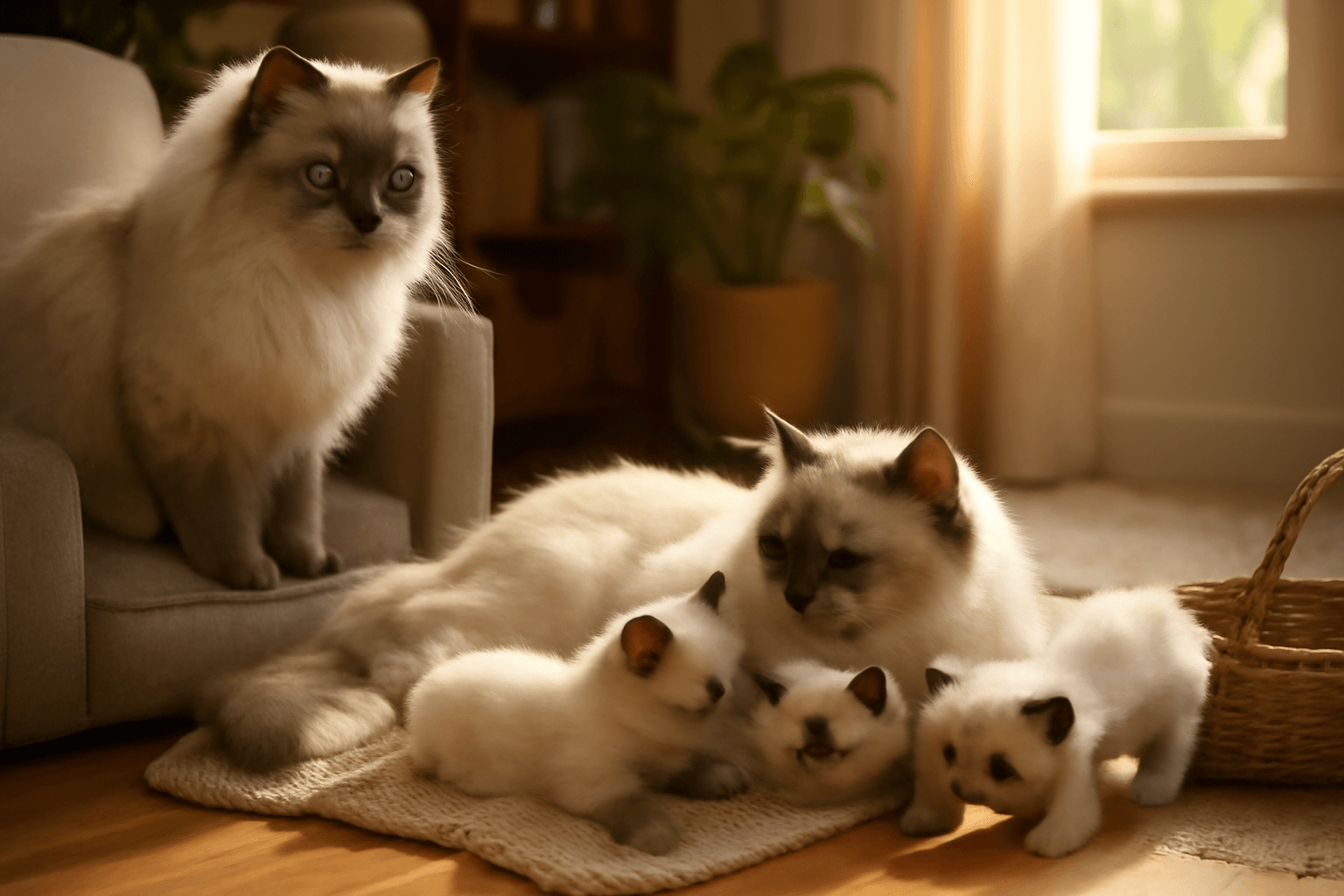 Babicka ragdoll hlida kotata zatimco teta blossom si je uziv 1769367656821