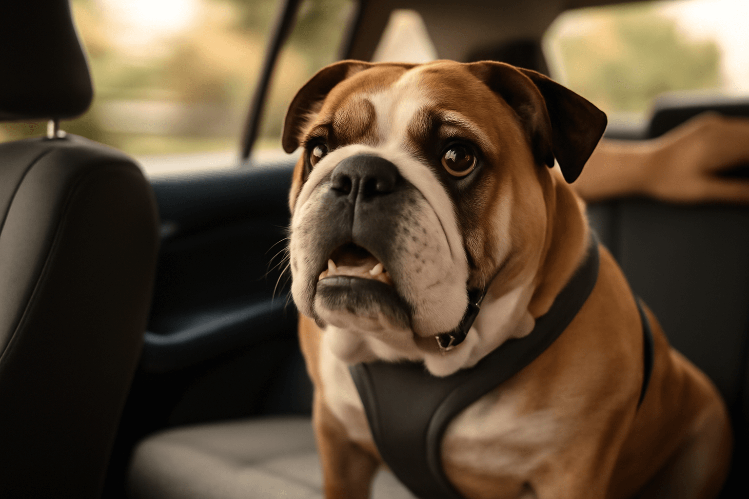 Bulldog thurgood knuci behem triminutove jizdy do psi skolky 1768525254051